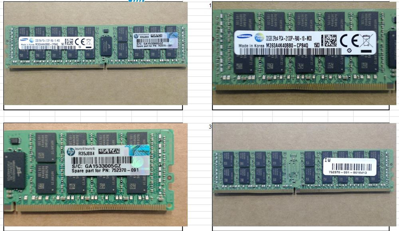 Dual Rank X4 DDR4-2133 Registered DIMM PARTS-QUICK Brand 32GB Memory for HP ProLiant DL160 Gen9 G9 